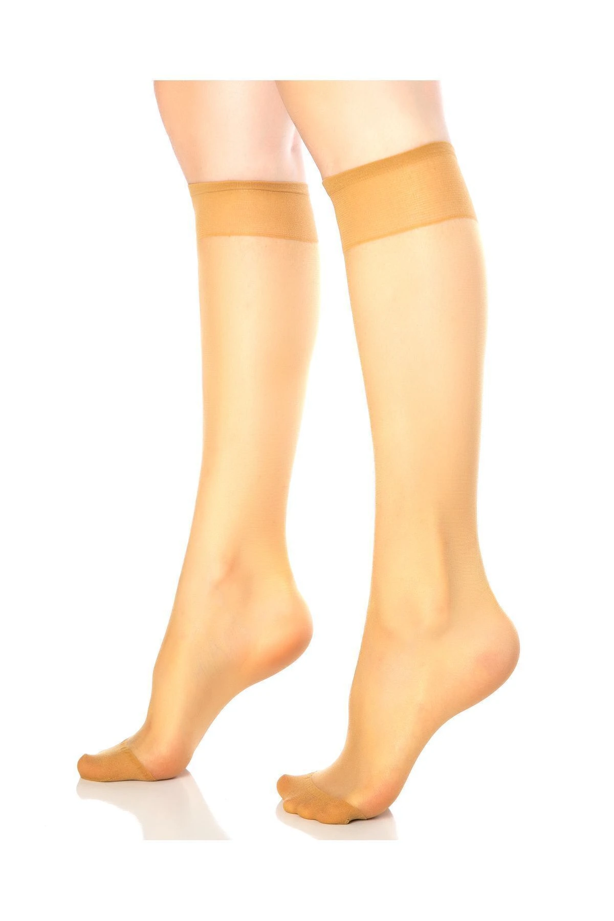 2’Li Fit 15 (Ten) Parlak Dizaltı Kadın Çorabı