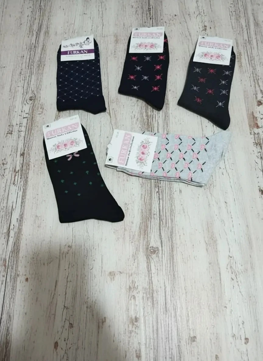 Bayan Mevsimlik Uzun Çorap 12'li Paket Paketlerde Genelde 3 Desen Var