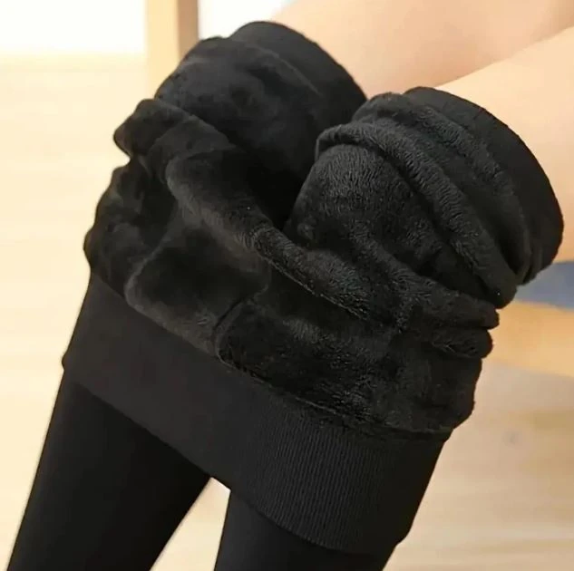 Termal Peluş Siyah Bayan Kışlık Tayt 1 Adet