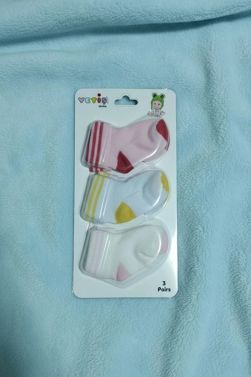 0-6 Ay Bebek Çorap 3'Lü Paket