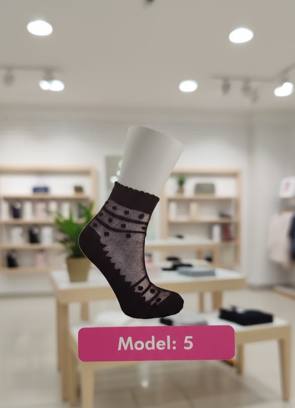 12 Çift Desenli Bayan Tül Soket Çorap Model 5