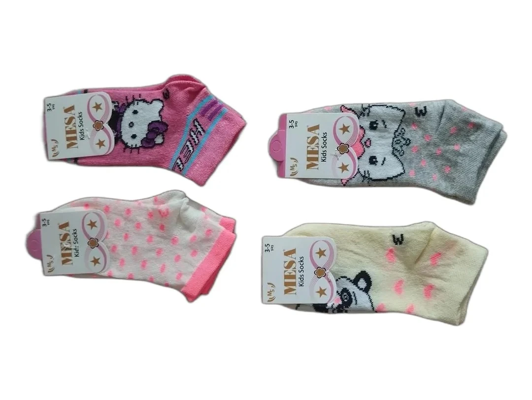 3-5 Yaş Kız Çocuk Mevsimlik Patik Çorap 12'li Paket