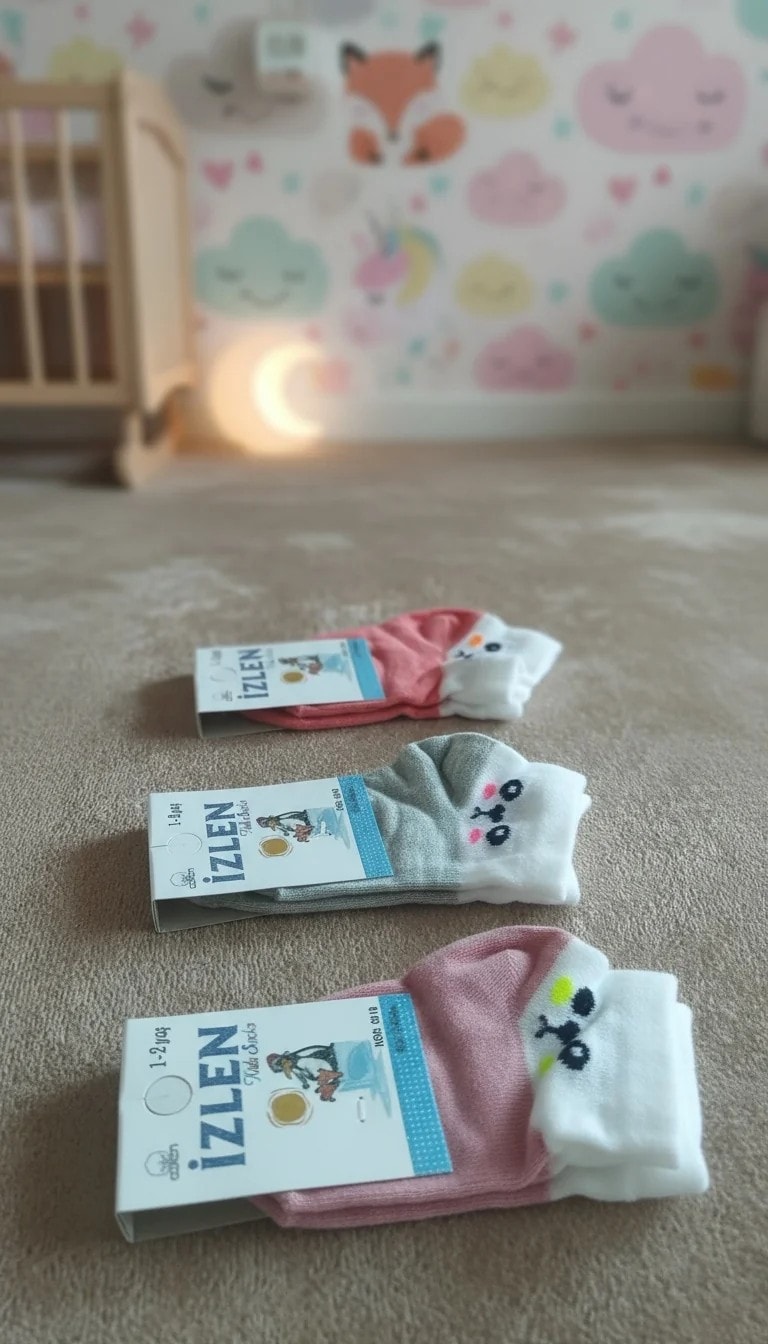 1-2 Yaş Kız Çocuk Mevsimlik Patik Çorap 12'li Paket