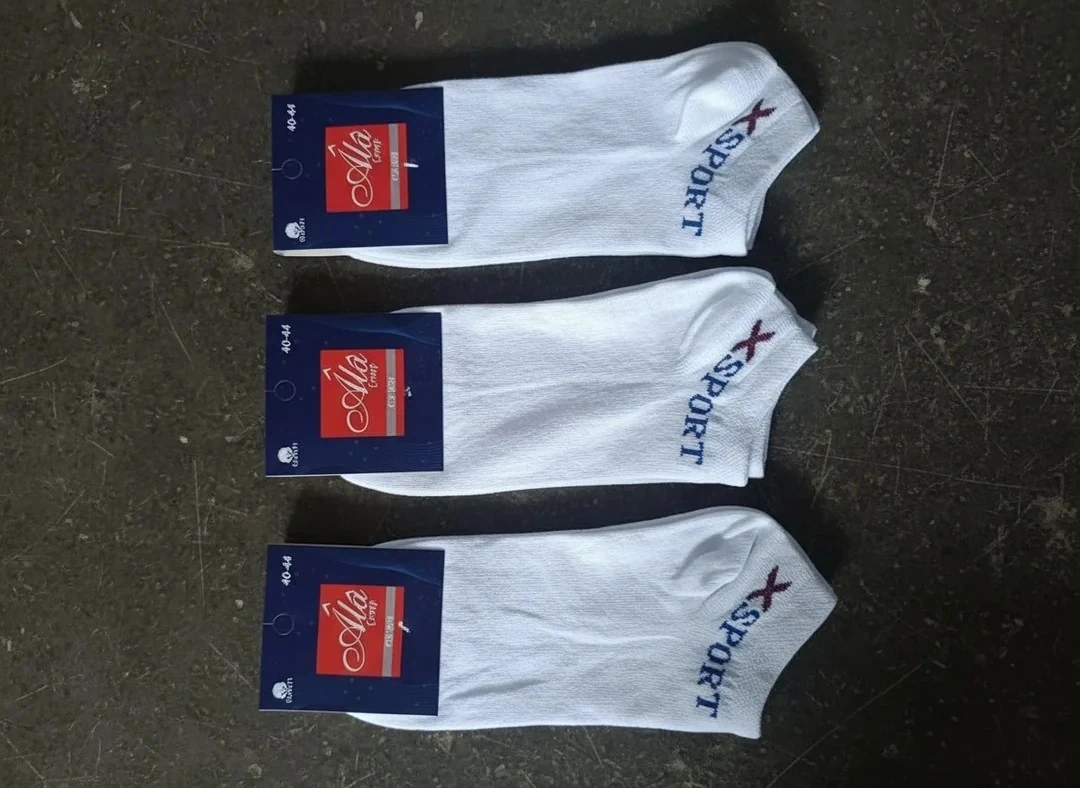 Erkek Beyaz Renkli Patik Çorap 12'Li Paket