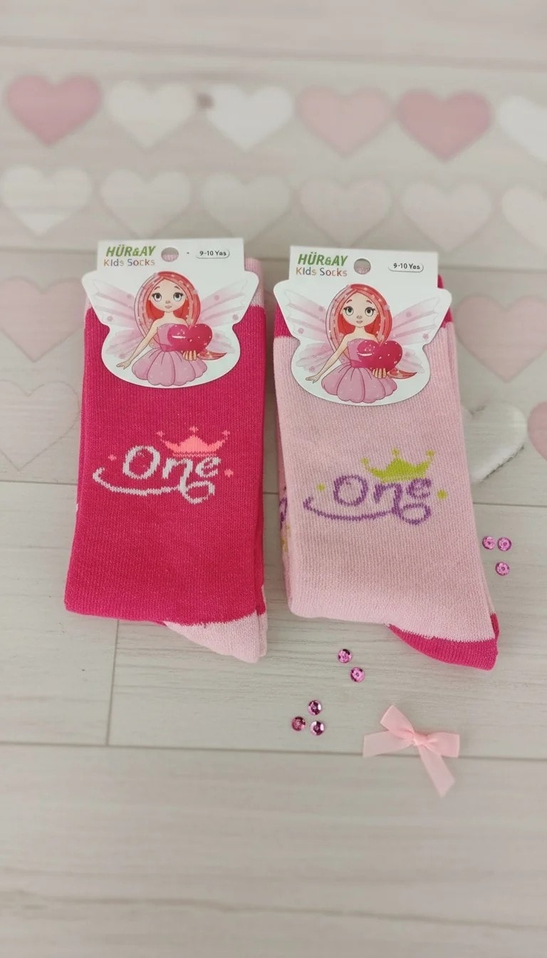 9-10 Yaş Kız Çocuk Kışlık Havlu Uzun Çorap 12 Çift Paket