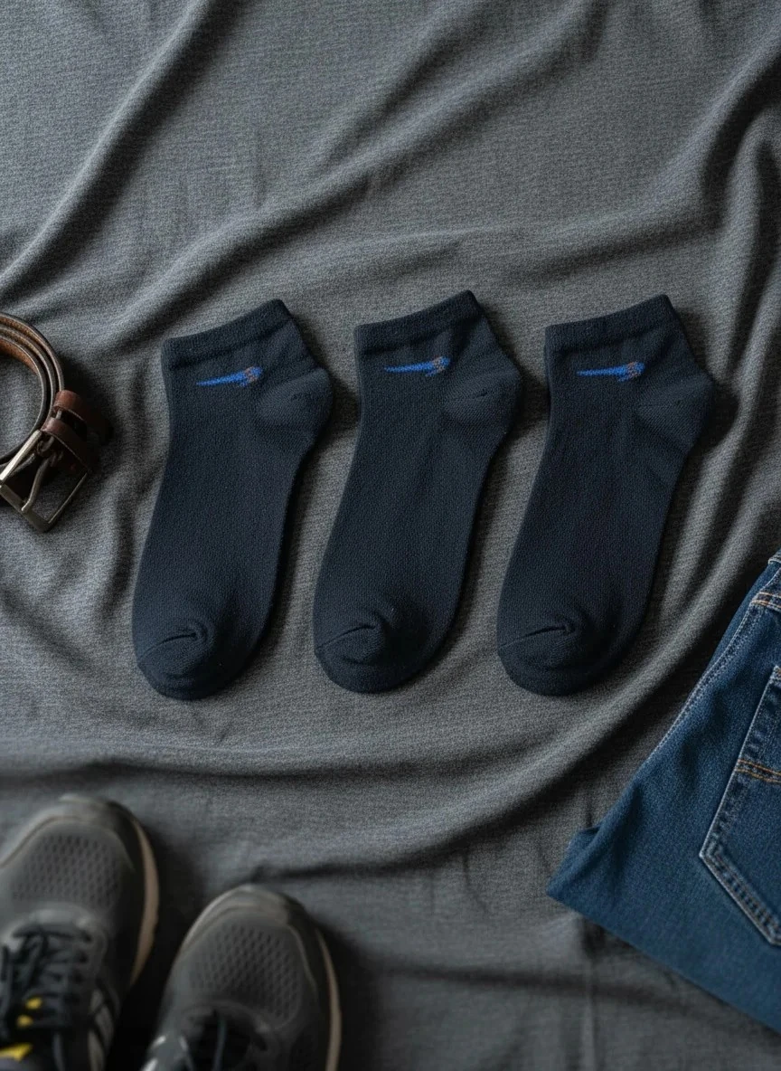 Erkek Siyah Renkli Patik Çorap 12'Li Paket