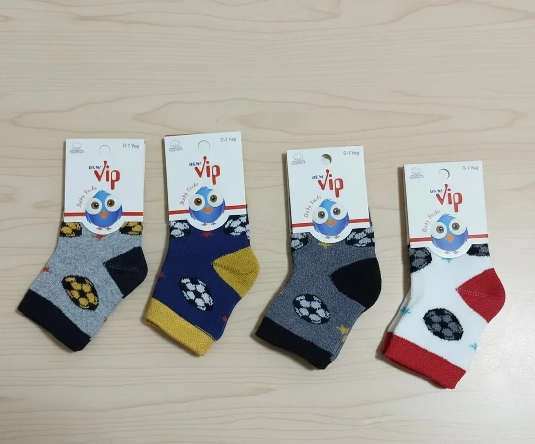0-1 Yaş Erkek Çocuk Kışlık Uzun Havlu Çorap 12'Li Paket