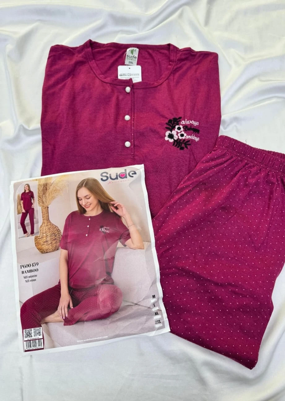 M Beden Bambu Kumaş Pijama Takımı