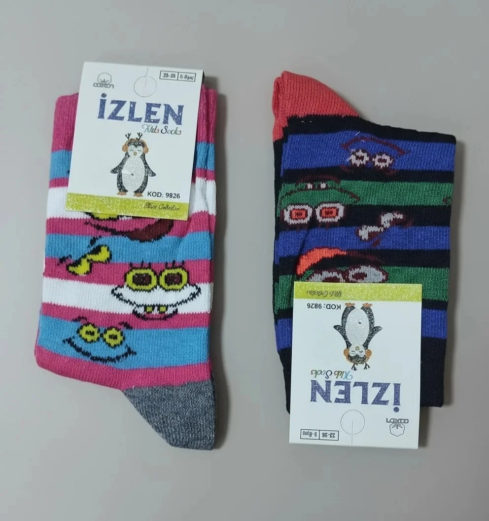 5-6 Yaş Kız Çocuk Mevsimlik Uzun Çorap 12'li Paket