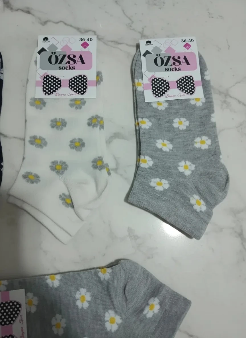 Bayan Karışık Penye Mevsimlik Patik Çorap 12'li Paket