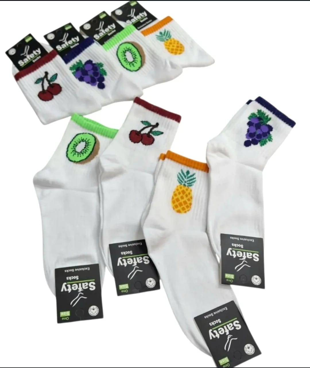 Socks Meyveli Desenli Pamuklu 12'Li Kolej Çorap