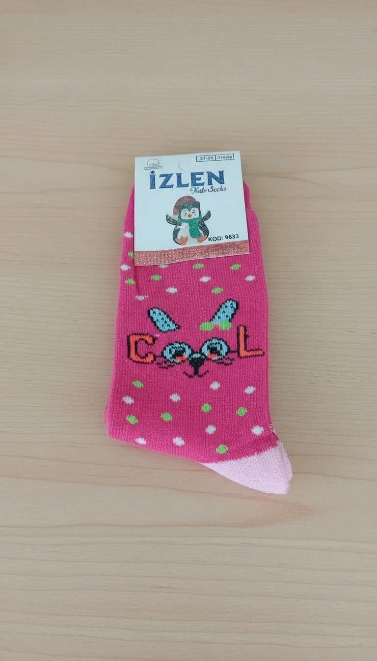 9-10 Yaş Kız Çocuk Kışlık Havlu Uzun Çorap 12 Çift Paket