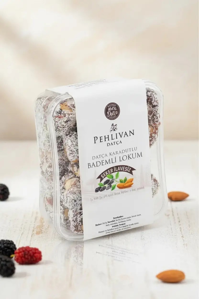 Bademli Karadutlu Lokum Şeker İlavesiz 240 gr
