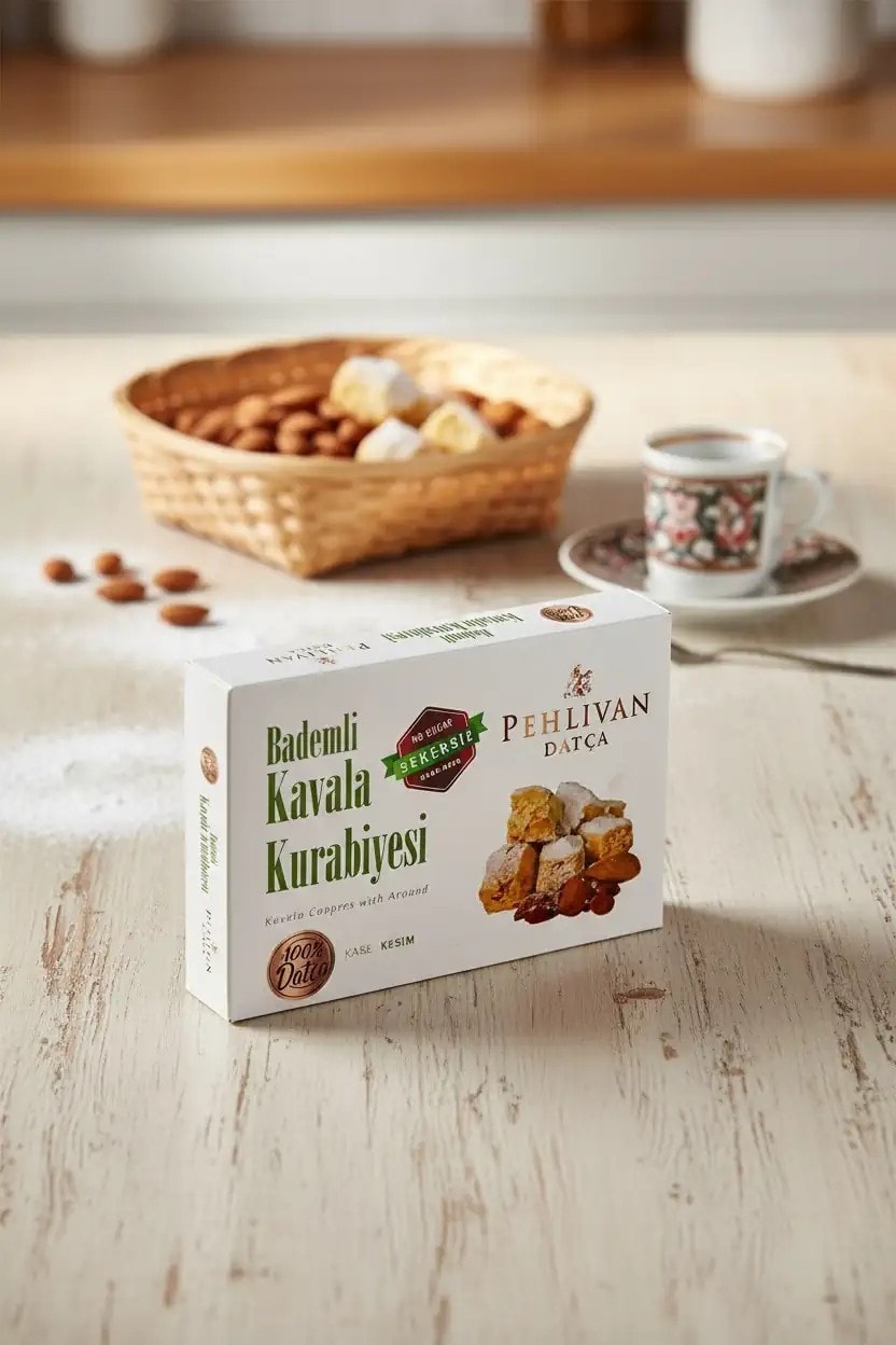 Bademli Kavala Kurabiyesi Şekersiz 300 gr