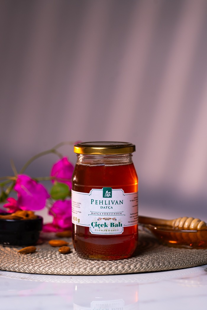 Flower Honey Glass Jar 450 gr