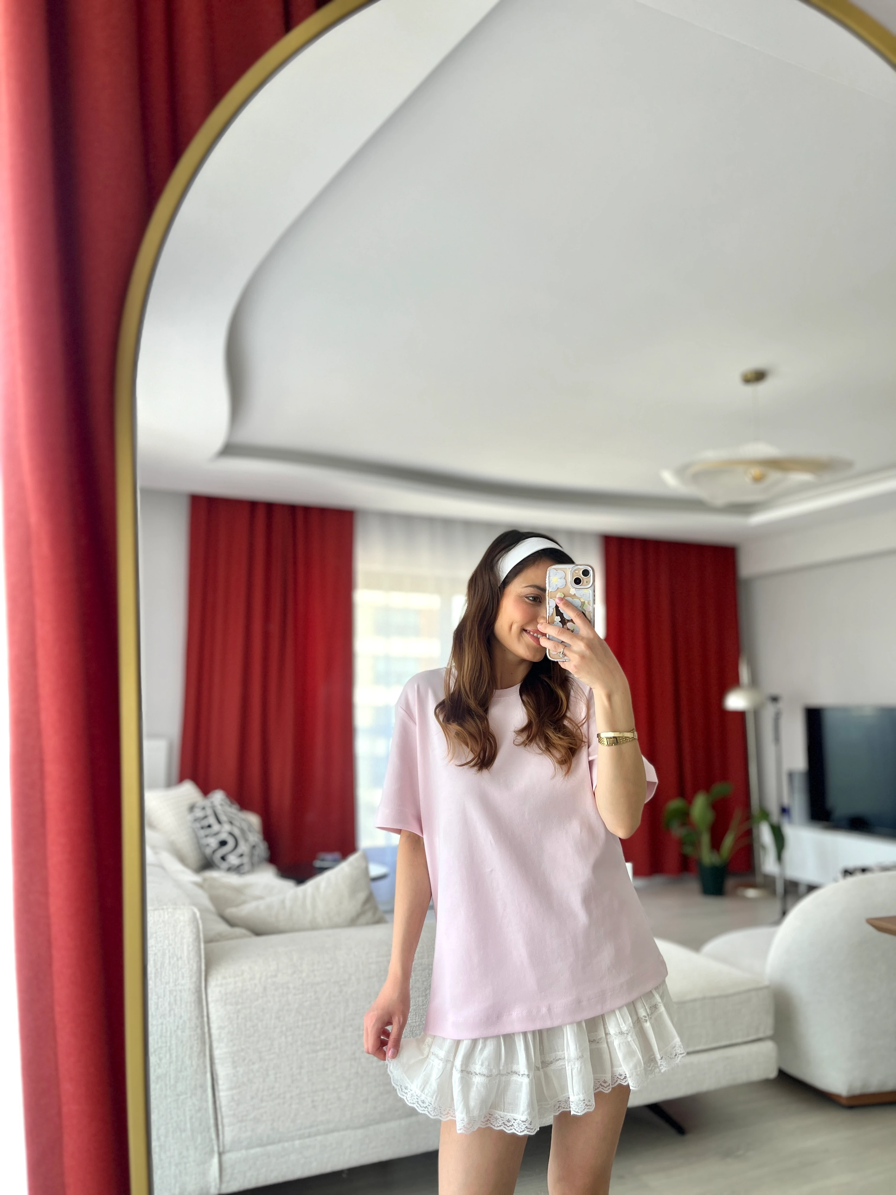 Kısa Kollu Tişört - Pembe