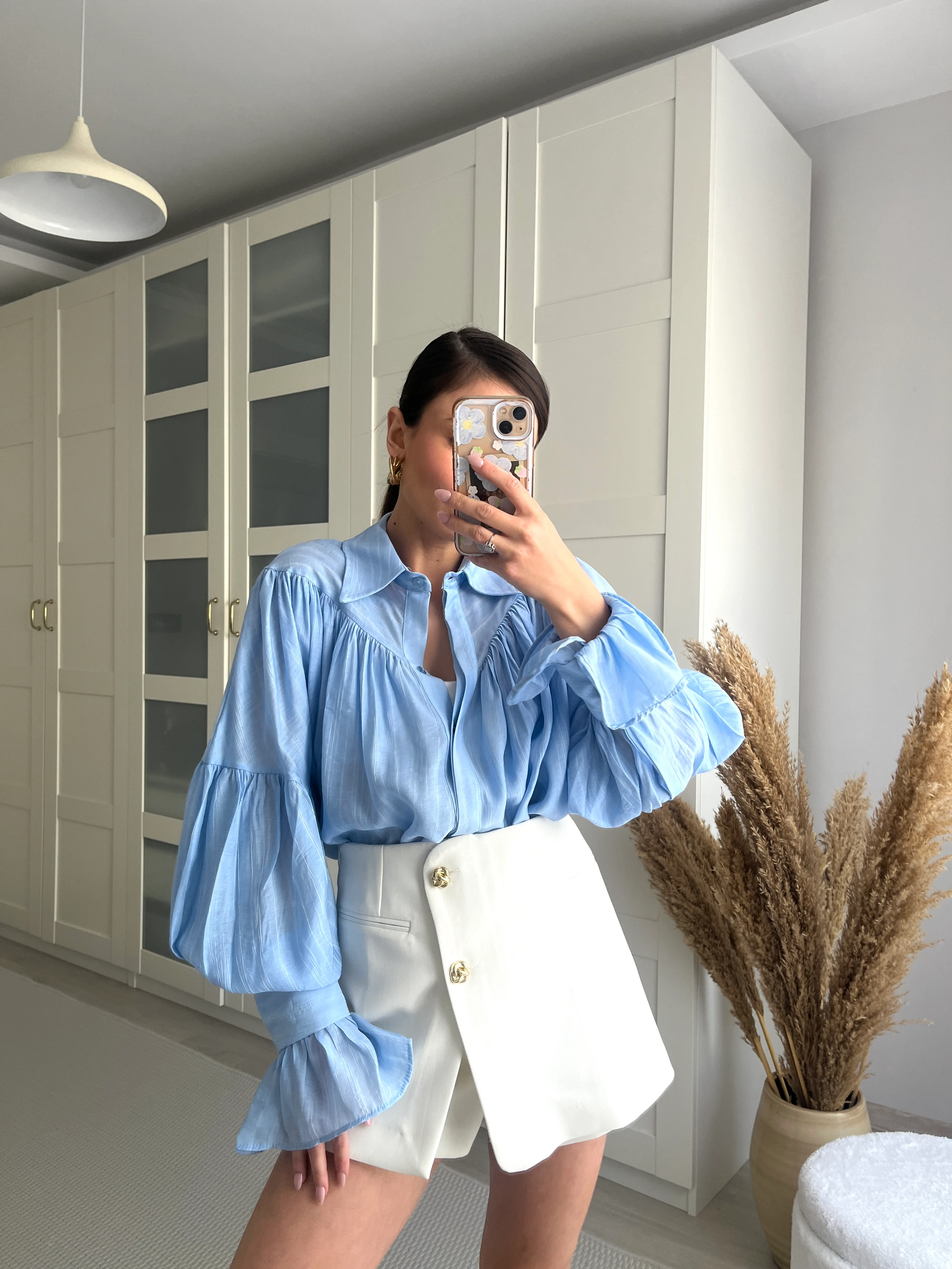 Gold Düğme Detaylı Şort Etek