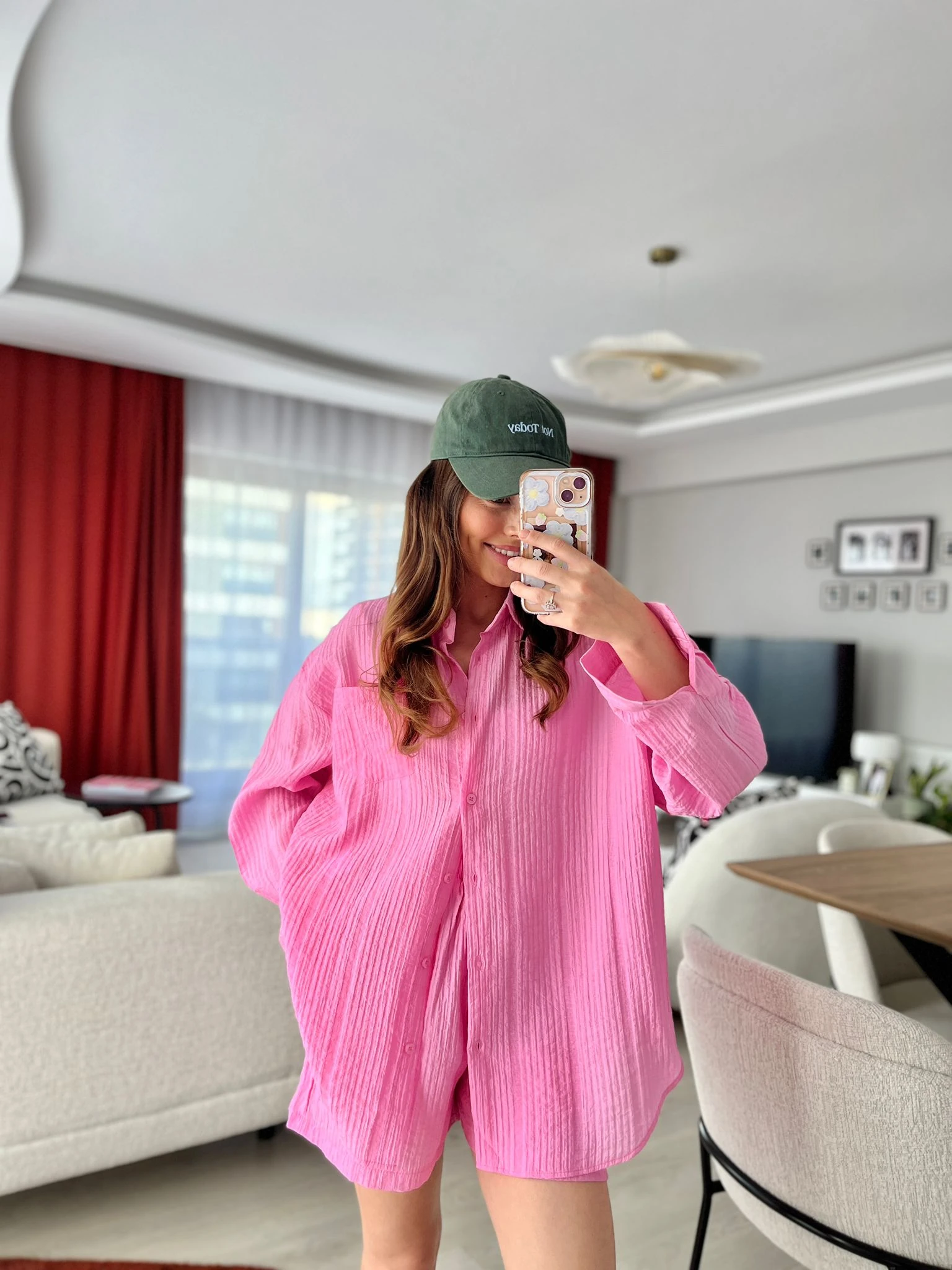 Quzu Pembe Alt-Üst Şortlu Takım