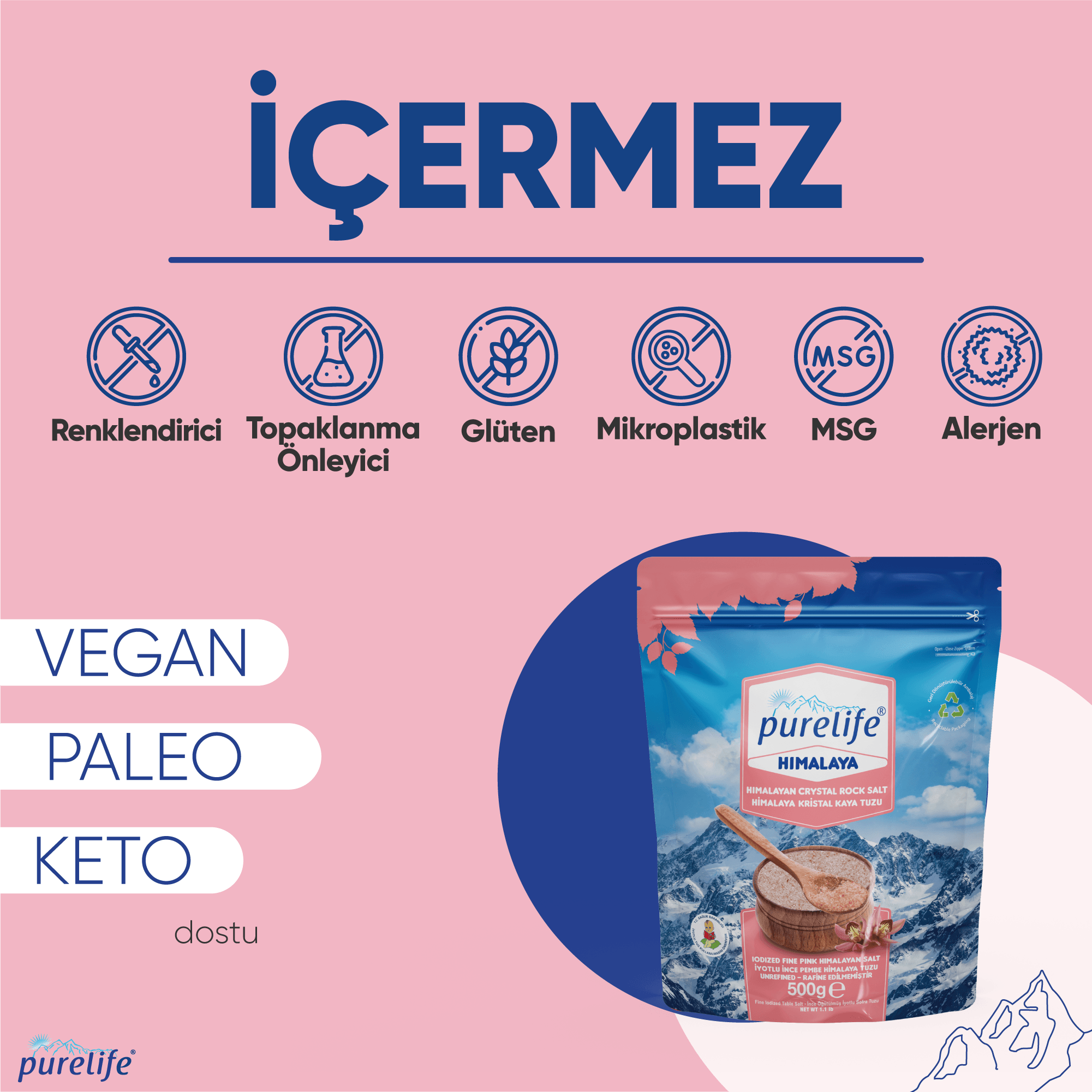 Himalaya Tuzu İyotlu İnce Pembe 500g
