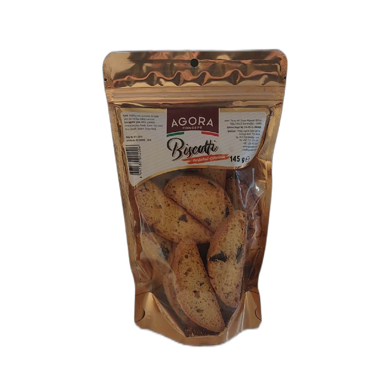 Agora Biscotti Portakal Çikolata %100 Tereyağlı Doğal Ve Katkısız