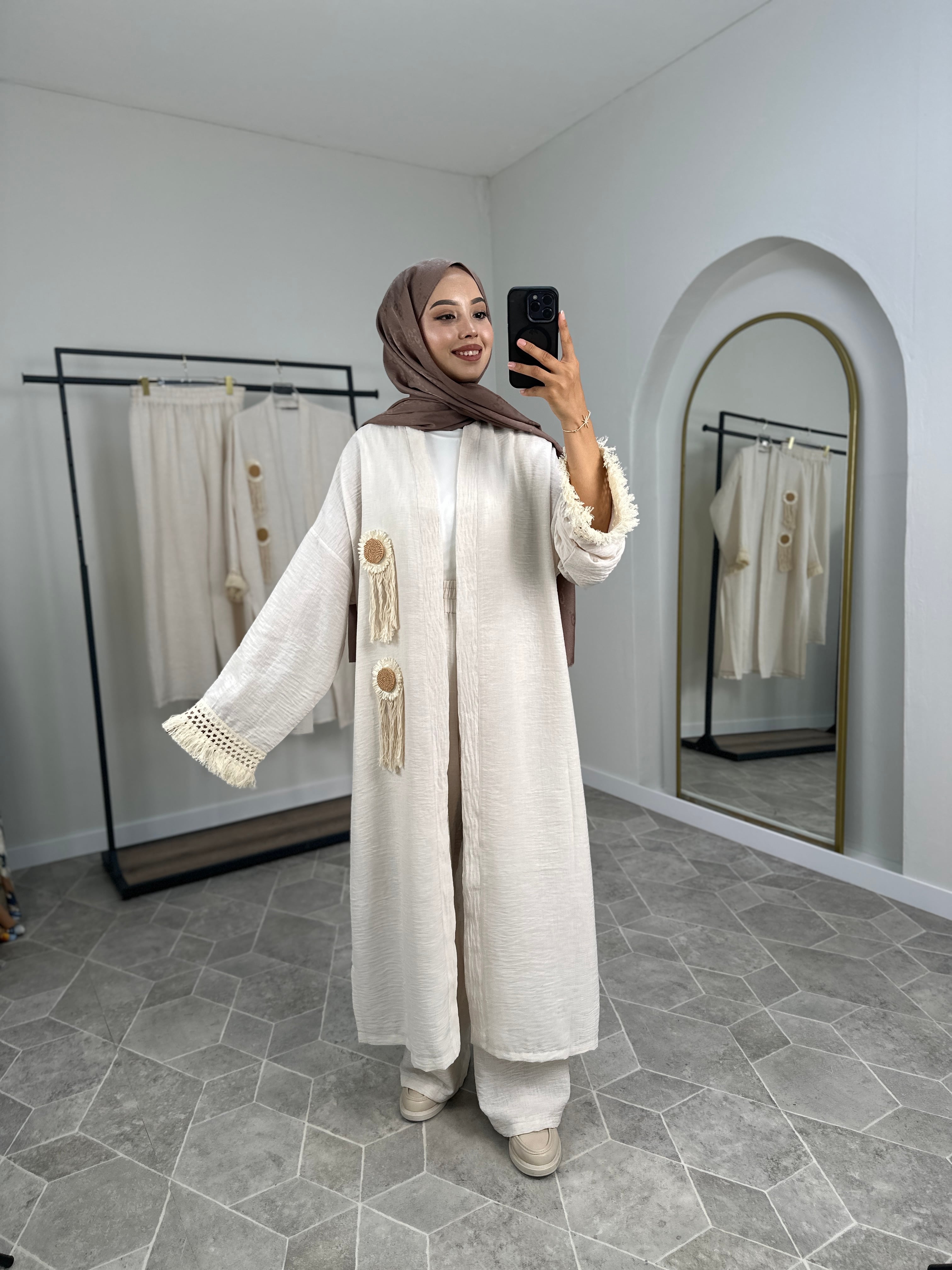 papatyalı kimono takım 