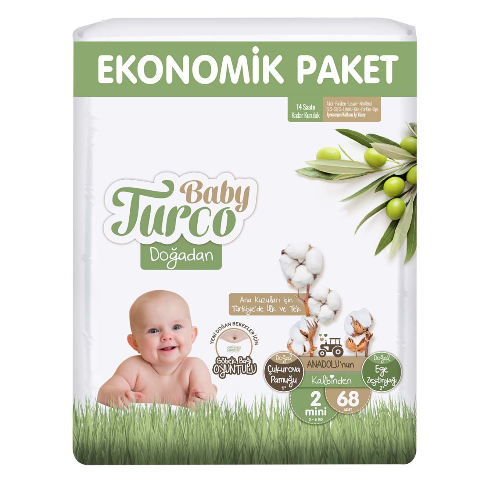 Baby Turco Çocuk Bezi 2 Li Eko No:2 68 Li*4