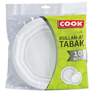 Cook Lüks Plastik Tabak Büyük Boy 10 Adet