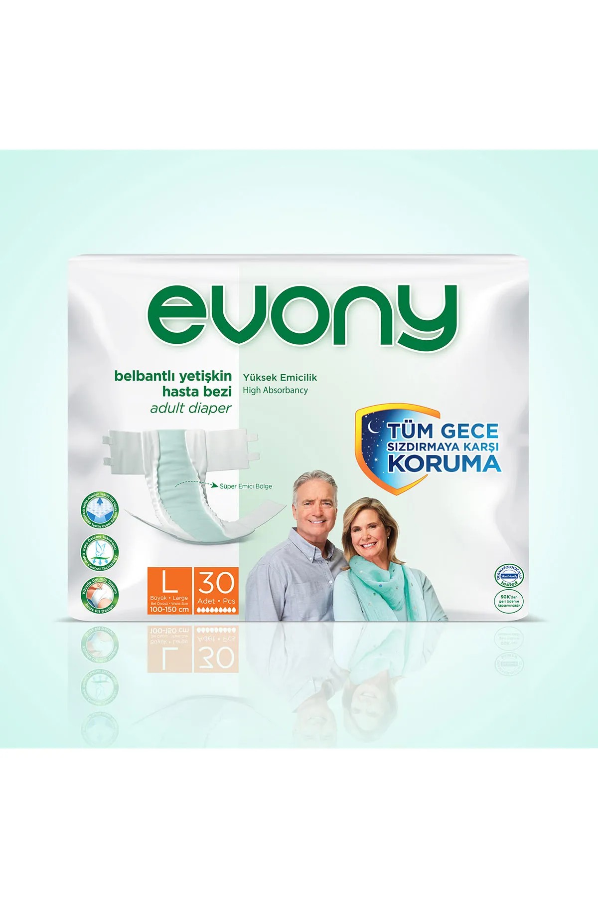 Evony Belbantlı Yetişkin Hasta Bezi Large 30 Lu