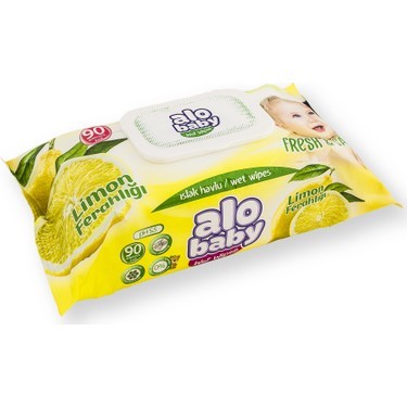 Alo Baby Limon Kokulu 90 Yarak 12'li Paket Islak Mendil