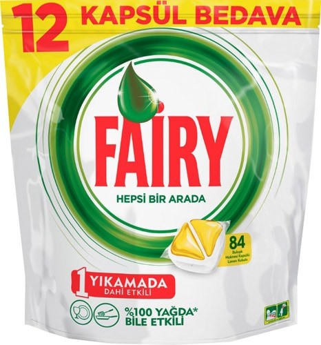 Fairy Hepsi Bir Arada Limon Bulaşık Makinesi Tableti 84'lü