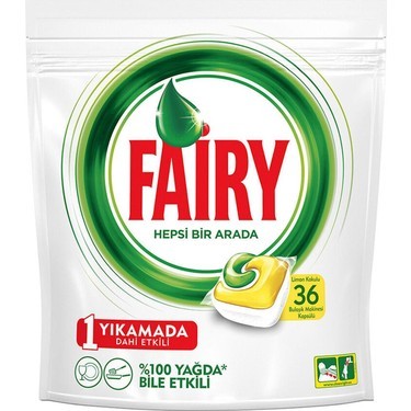 Fairy Hepsi Bir Arada Limon Bulaşık Makinesi Tableti 36'lı