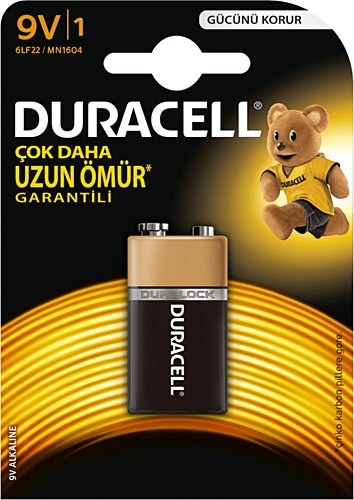 Duracell Alkalin 9V Pil