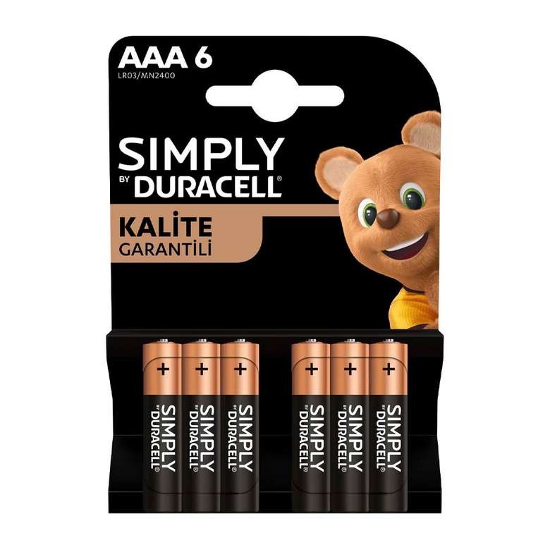 Duracell Pil 6 Lı İnce Kalem 1,5 V Aaa*10