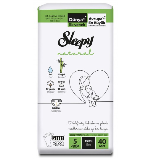 Sleepy Natural 5 Numara Junior 40'lı Bebek Bezi