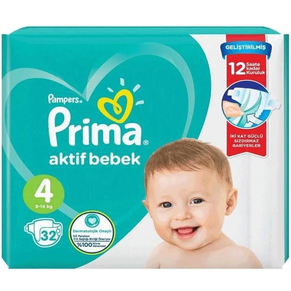 Prima Aktif 4 Numara Maxi 32'li Bebek Bezi