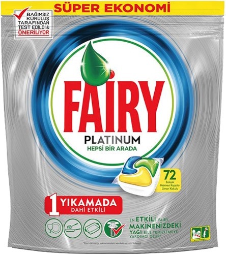 Fairy Platinum Bulaşık Makinesi Tableti 72'li