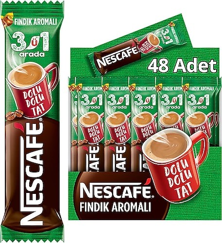 Nescafe Fındık Aromalı 3'ü 1 Arada Kahve 48x17 gr