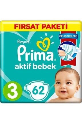 Prima Aktif Bebek No:3 Midi 62 Adet Bebek Bezi