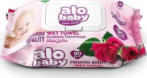 Alo Baby Gül Kokulu 90 Yaprak Islak Mendil