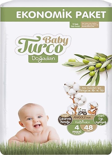 Baby Turco Çocuk Bezi 2 Li Eko No:4 48 Li*4