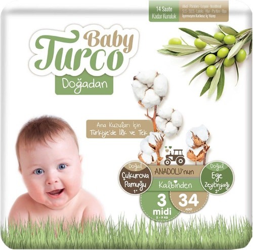 Baby Turco Çocuk Bezi Eko Paket No:3 34 Lü*5