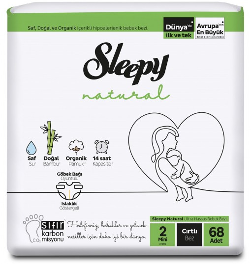 Sleepy Natural 2 Numara Mini 68'li Bebek Bezi