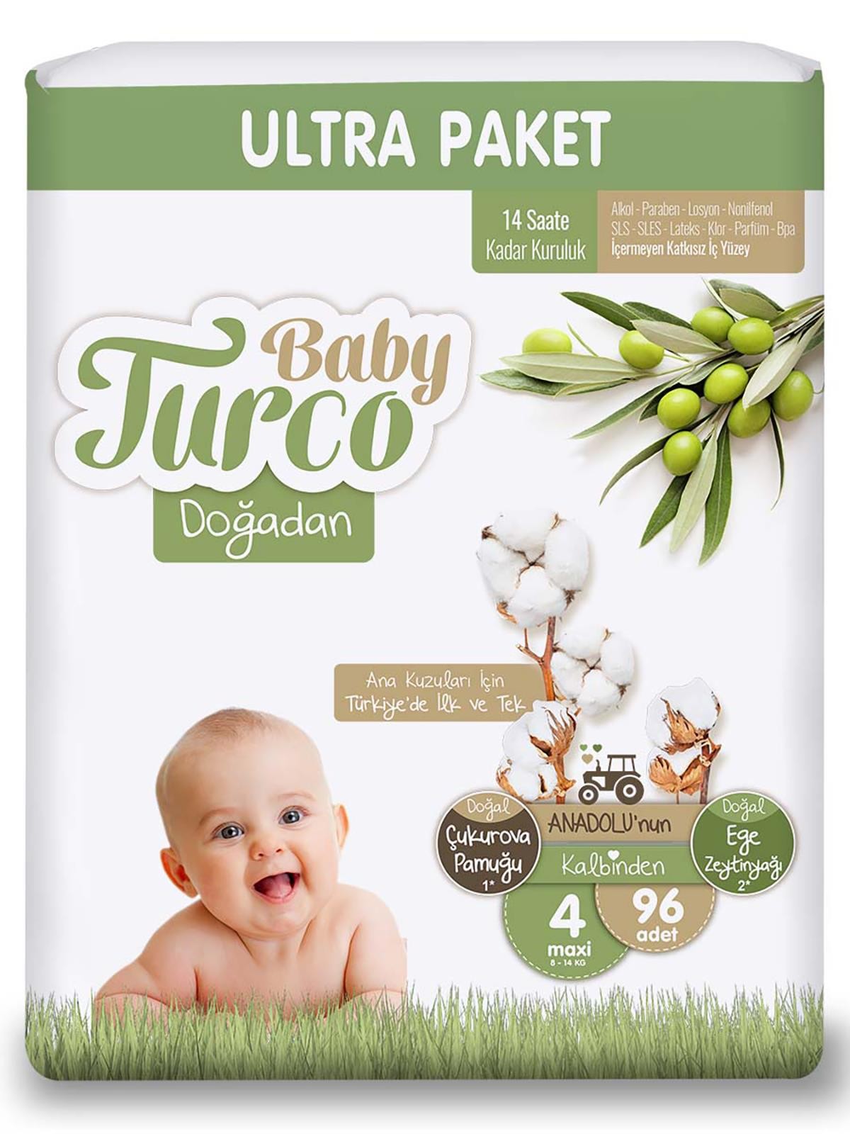 Baby Turco Çocuk Bezi 4 Lü Ultra Pkt No:4 96Lı*2