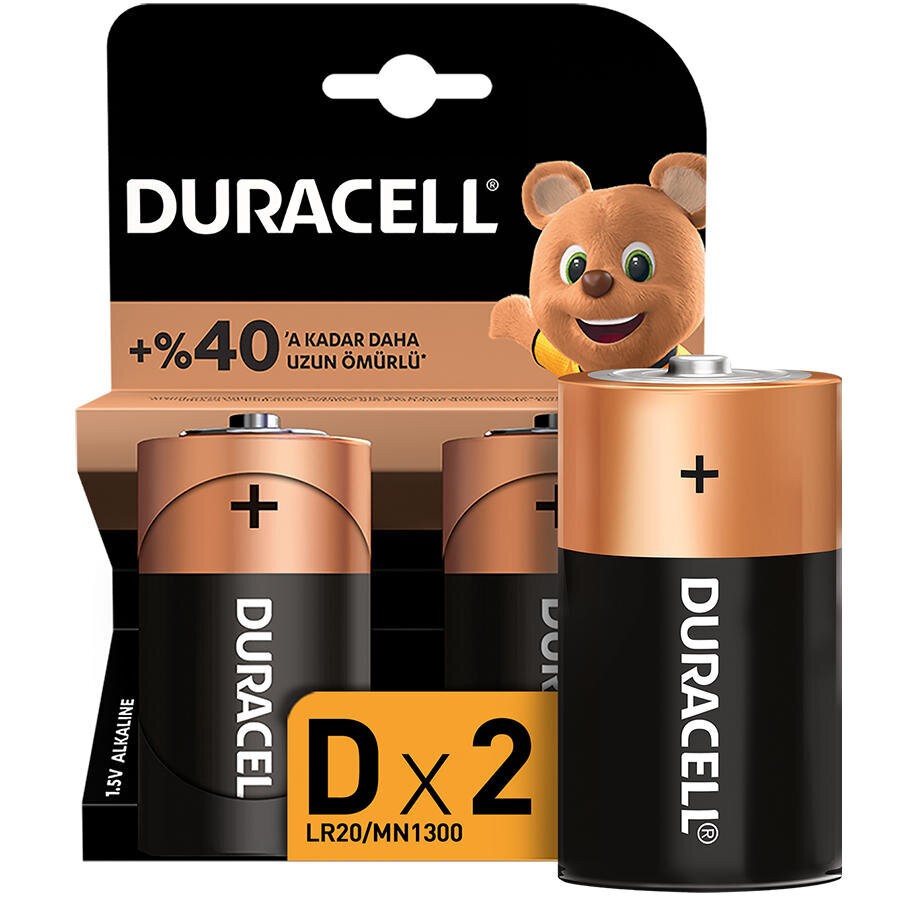 Duracell 2'li Alkalin D Büyük Pil