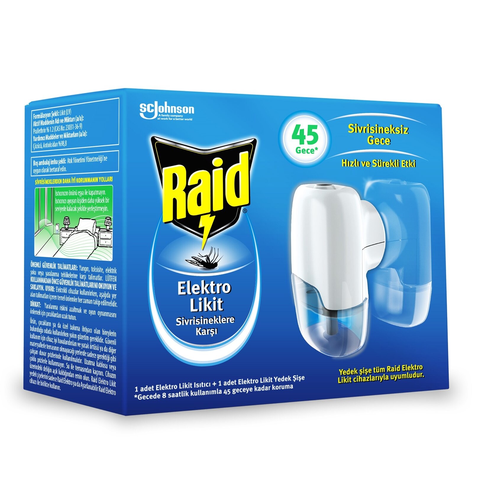 Raid Elektro Likit Cihaz + 1 Yedek 45 Gece