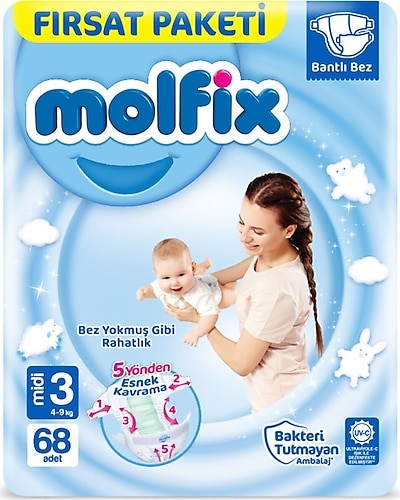 Molfix Çocuk Bezi Fırsat Paket No:3 68 Li