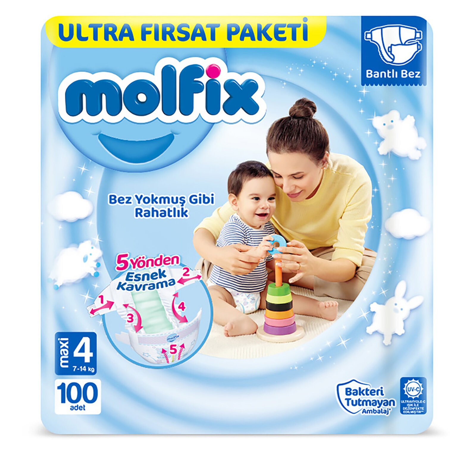 Molfix Çocuk Bezi Ultra Fırsat Paket No:4 100 Lü