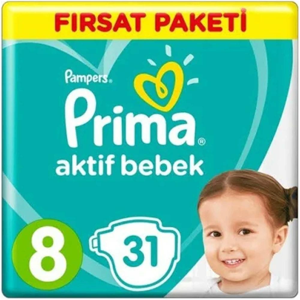 Prima Aktif 8 Numara XXX Large 31'li Bebek Bezi