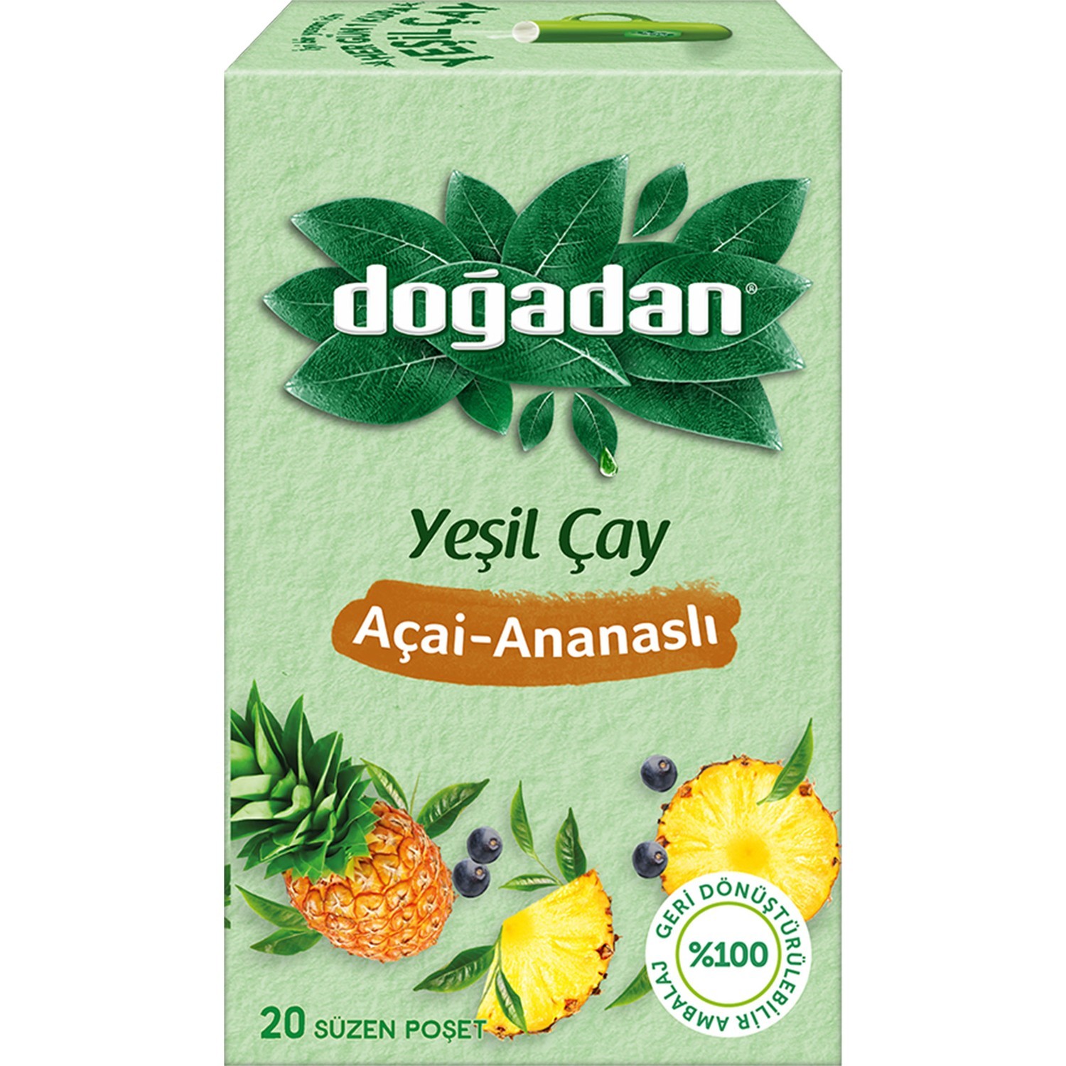 Doğadan Ananas Açaili Yeşil Çay 20'li