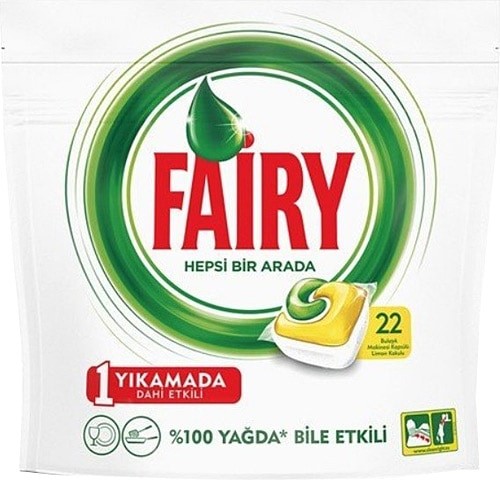 Fairy Hepsi Bir Arada Limon Bulaşık Makinesi Tableti 22'li